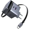 Image de secteur Nexode Pro Series X615 GaN 2 USB Type C et USB rétractable 65 W Gris anodisé