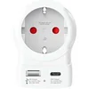 Image de Adaptateur de voyage Europe vers USA avec USB-A et USB-C 20 W Blanc
