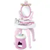 Image de Smoby Disney Princess Table de Toilette Enfant 2 En 1 avec Tabouret, Miroir Ajustable, 3 Tiroirs et +10 Accessoires Rose et Blanc