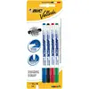 Image de Étui de marqueurs pour tableau blanc BIC Velleda, noir, bleu, rouge et vert, pointe fine, blister de 4