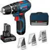 Image de Visseuse perceuse à percussion Bosch Professional GSB 12V-15 avec 2 batteries