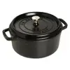 Image de Cocotte ronde Staub Zwilling 24 cm fonte émaillée noire 3,7 L induction