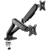 Image de TnB MHFLEXDUAL Support Double Articulé pour Moniteur Bureau Noir