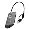 Image de Hub TnB 4 ports USB 3.0 5 Gbps modèle HUBUSB4ALUC aluminium gris