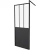 Image de Paroi de Douche Gelco Fixe Industrielle 80x200 cm Noir Verre 5 mm