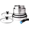 Image de Casserole Arthur Martin AM2493 8 Pièces Acier Inoxydable Manche Amovible Induction