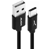 Image de Câble USB Akashi ALTCABUSBCBLK 1 mètre USB A vers USB C Noir