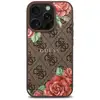 Image de Funda pour mobile Guess Polipiel Marron Logo 4G Roses MagSafe pour iPhone 16 Pro Max