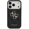 Image de Funda pour mobile Guess Polipiel Noire Logo 4G Doré pour iPhone 17 Pro