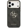 Image de Funda pour mobile Guess Polipiel Noire Logo 4G Doré Ajustement Précis pour iPhone 17 Pro Max