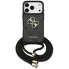 Image de Funda pour mobile Guess PU Noir Logo 4G avec cordon pour iPhone 17 Pro