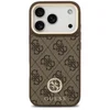 Image de Funda pour mobile Guess Polipiel Marron Logo 4G Strass MagSafe pour iPhone 17 Pro