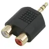 Image de Adaptateur MCL 3.5mm vers 2xRCA Noir avec connecteurs plaqués or