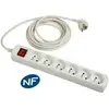 Image de Multiprise DLH DY-WU2911 6 prises avec interrupteur et protection blanche