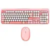 Image de Clavier Mobility Lab Azerty Rose Ergonomique Sans Fil avec Souris et Recepteur USB 2-en-1