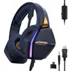 Image de Casque Oniverse Nebula filaire gaming stéréo LED micro contrôle en ligne bleu