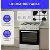 Image de Cuisinière mixte Continental Edison Cecm60fcw 3 feux gaz 1 plaque électrique