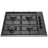 Image de Plaque de cuisson à gaz Oceanic 4 feux noir émail allumage électrique 58x51 cm