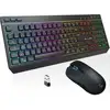 Image de Clavier The G-lab Combo Tungsten Ex Inalámbrico Gaming Membrane Azerty RGB avec Souris RGB 3200 DPI