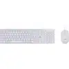 Image de Clavier Bluestork AZERTY blanc avec souris filaire 2400 DPI et adaptateurs USB-C
