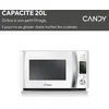 Image de Micro-ondes Candy Timeless CMXW20DW 700W 20L Digital Blanc - Fonction Décongélation - 5 Niveaux de Puissance - 10 Menus Auto