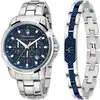 Image de Coffret MASERATI SUCCESSO Montre Homme en Acier Gris et Bracelet