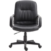 Image de Vinsetto Chaise de Bureau Ergonomique et Pivotante, Fauteuil de Bureau avec Hauteur Réglable en Similicuir 60×60×90-99cm Noir