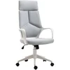 Image de HOMCOM Chaise de Bureau avec Fonction Bascule, Fauteuil Président en Tissu Réglable et Pivotant, 63x63x117-127 cm, Gris