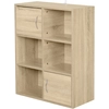 Image de HOMCOM Étagère en Bois, Étagère Polyvalente avec 3 Niveaux 4 Compartiments et 2 portes, 61,5x29,5x80cm