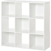 Image de HOMCOM Bibliothèque Blanche pour Maison et Bureau, Étagère au Design Moderne avec 9 Compartiments en Bois, 91,5 x 29,5 x 91,5 cm