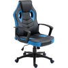 Image de Vinsetto Fauteuil de Gaming Ergonomique, Chaise de Bureau Pivotante en Similicuir Noir et Bleu, Hauteur Réglable