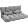 Image de HOMCOM Canapé de Sol Pliable en Lit, Dossier Inclinable sur 7 Niveaux et Coussins, Canapé Moderne pour TV, Jeux, Lecture, Yoga, Bureau, 130x73x60 cm, Gris Clair