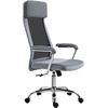 Image de Vinsetto Chaise de Bureau Ergonomique Pivotante, Hauteur Réglable et Balancement, Fauteuil en Tissu à Maille 65x67x119-129cm Gris