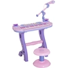 Image de HOMCOM Pianola pour Enfants à 37 Touches avec Tabouret et Microphone, 12 Instruments et 22 Morceaux de Musique, Enregistrement, MP3 et Karaoké, Rose