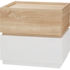 Image de HOMCOM Table de Chevet avec 2 Tiroirs en Bois, Design Moderne et Empilable, 50x40x47.5cm