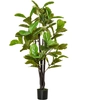 Image de HOMCOM Ficus Artificiel pour Internes et Externes, Plante Artificielle Réaliste avec 78 Feuilles, 130cm