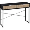 Image de HOMCOM Console Moderne pour Entrée et Salon avec 2 Tiroirs en Métal 100x30x75cm - Noir
