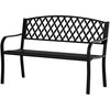 Image de Outsunny Banc de Jardin 2 Places avec Accoudoirs en Acier et Fonte, 128x58.5x89cm, Noir