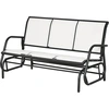 Image de Outsunny Banc à Bascule de Jardin à 3 Places en Métal et Toile en Maille Respirante, 147x70x85cm, Beige