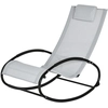 Image de Outsunny Transat de Jardin Zéro Gravité, Sedia a Dondolo da Giardino Zero Gravity, Transat de Jardin Ergonomique avec Coussin et Tissu Respirant pour Intérieur et Extérieur, 105x62x88 cm, Gris