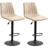 Image de HOMCOM Tabourets de Bar Set 2 Pièces à Hauteur Réglable, en Acier et Polyester, 47.5x57.5x95-116 cm, Marron