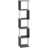 Image de HOMCOM Bibliothèque Moderne Gain de Place à 5 Étagères en Bois, 33x28x161 cm, Gris et Blanc