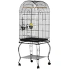 Image de PawHut Cage pour Oiseaux et Canaris, Volière avec Roues en Métal Noir 51x51x153 cm