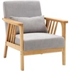 Image de HOMCOM Fauteuil Moderne avec Revêtement Velours et Structure en Bois, 68x75x78cm, Gris