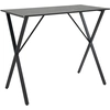 Image de HOMCOM Industrial Style Bar Table High Table Marble Effect Wood and Steel 120x60x102 cm, Noir