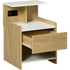 Image de HOMCOM Table de Chevet Moderne avec 2 Prises, 2 ports USB et Tiroir en aggloméré, 40x40x60cm, Couleur Bois