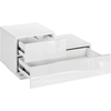 Image de HOMCOM Table de Chevet Moderne avec 16 Lumières LED RGB, Télécommande et Deux Tiroirs en Panneau de Particules, 70x37x38cm, Blanc