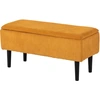 Image de HOMCOM Banc Coffre en Polyester et Bois pour Chambre à Coucher et Entrée, 95x38x45 cm, Orange