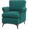 Image de HOMCOM Fauteuil de Salon en Tissu Effet Lin Respirant avec Accoudoirs Roulés, 70x73x83 cm, Vert