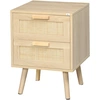 Image de HOMCOM Table de Chevet pour Chambre à Coucher en Style Boho, 40x40x56cm, Couleur Bois Naturel